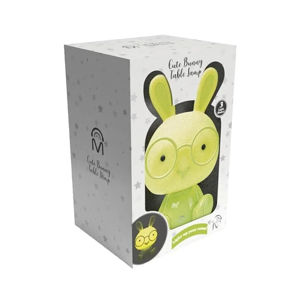 NEW Kawaii Yellow Bunny with Glasses Table Lamp for Kids Room or Nursery
